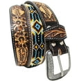 thumbnail image 3 of 29-30  Unisex 1.5" Western Floral Tooled Beaded Full-Grain Leather Belt 26RT30, 3 of 3