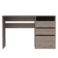 thumbnail image 4 of Dublin Three Drawer Computer Desk, One Shelf Light Gray, 4 of 7