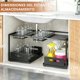 thumbnail image 4 of Organizador Bajo Fregadero de 2 Niveles, Estantería de Cocina Extensible, Organizador de Fregadero, Gabinete para Fregaderos, Armarios, Cocinas y Baños (Negra Cesta Doble), 4 of 4