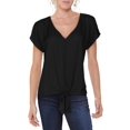 thumbnail image 2 of I-N-C Womens Tie Front Pullover Blouse, Black, Medium, 2 of 2