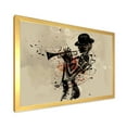 thumbnail image 2 of Designart 'Girl Playing Jazz Trumpet' Modern Framed Art Print, 2 of 4
