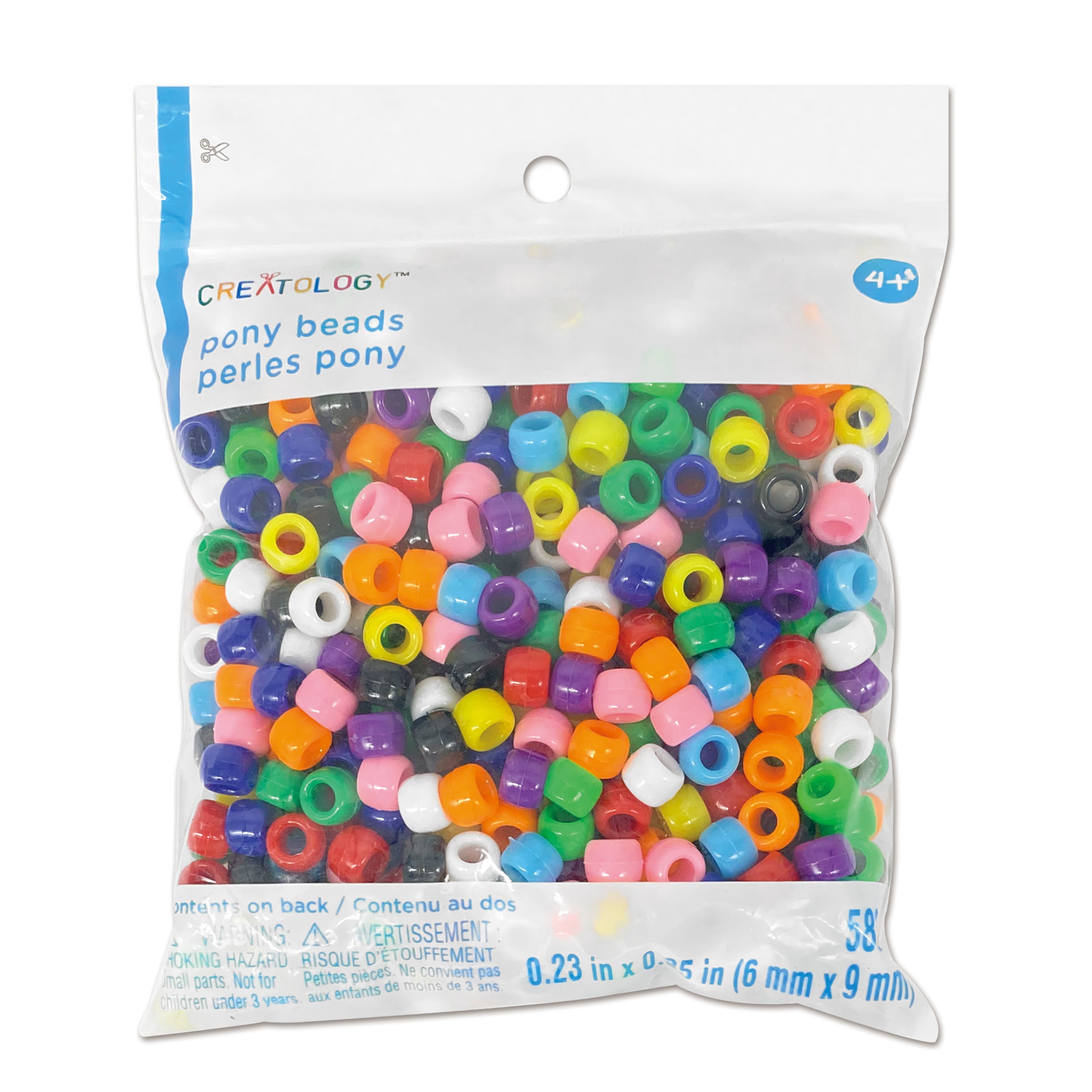 12 Packs: 580 ct. (6,960 total) Multicolor Opaque Pony Beads by Creatology - 6mm x 9mm