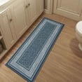 thumbnail image 6 of Ottomanson Border Hallway Runner Rug 2'7" x 9'10" - Non Slip Low Pile Carpet, Blue, 6 of 14