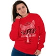 thumbnail image 3 of Live Through the Lord Jesus Christ Unisex Plus Fleece Graphic Sweatshirt Brisco Brands 4X, 3 of 5
