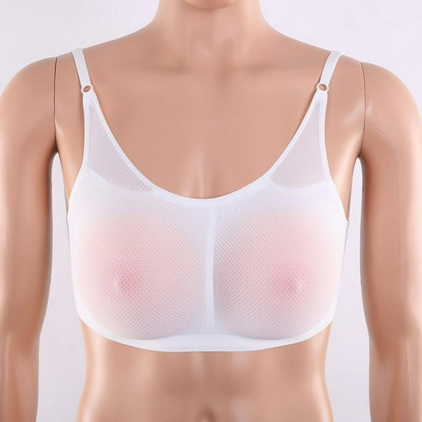 Pechos falsos de silicona con sujetador, sujetador Senos de silicona Prótesis de senos para mastectomía Sujetador Prótesis Transgénero Crossdresser Una taza Soledad Sujetador de bolsillo especial