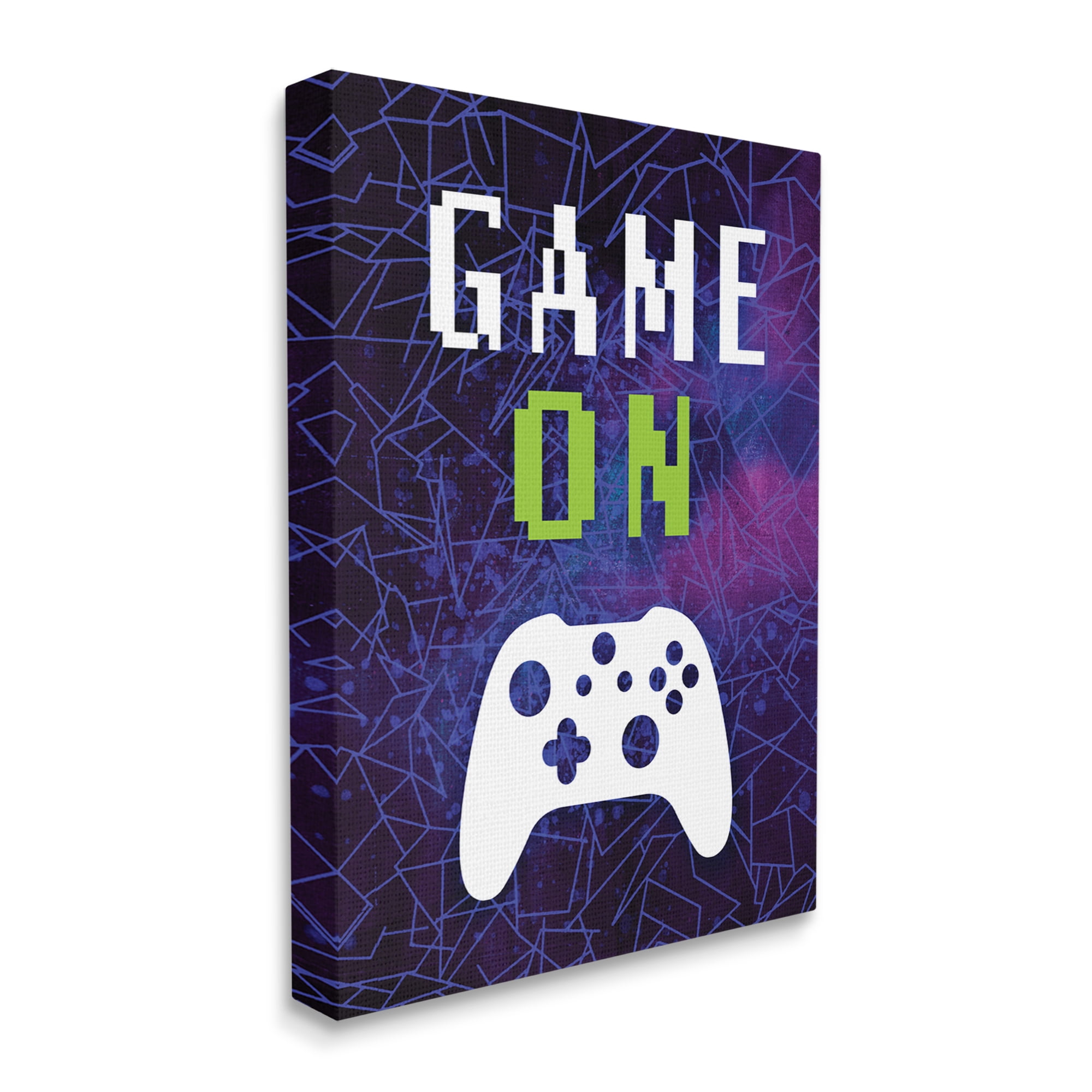 Stupell Industries Game On Bold Geometric Pattern Gaming Controller Graphic Art Gallery Wrapped Canvas Print Wall Art, Design by Victoria Barnes