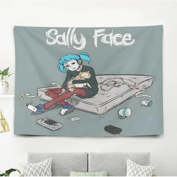 The Sally Face Pattern Wall Hanging 50*60 Inches High-Quality Peach Skin Velvet Material Classic And Charming