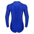 thumbnail image 6 of Kaerm Men's Sparkling Rhinestones Dance Shirt Long Sleeve Leotards Salsa Rumba Latin Dance Bodysuit Blue XXL, 6 of 7