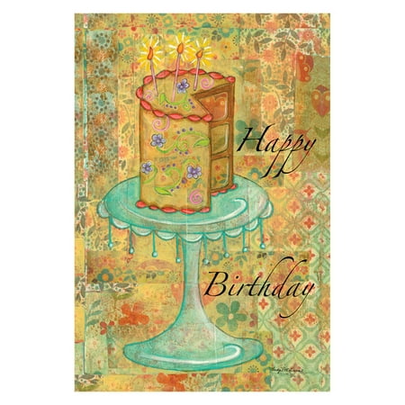 Happy Birthday Garden Flag - Toland Home Garden Patchwork Happy Birthday Cake Flag