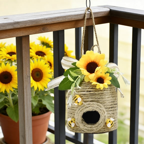 Bee Hive Decor, Farmhouse Bee Decoration, Rustic Bee Themed Home Decor, Spring Summer Bee Home Decor, Sunflowers Bee House Decor Kitchen Table Tiered Tray Decor