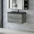 thumbnail image 2 of Modern 36" Wall-Mounted Bathroom Vanity in Grey with Black Quartz Sand Top Basin, 2 of 13