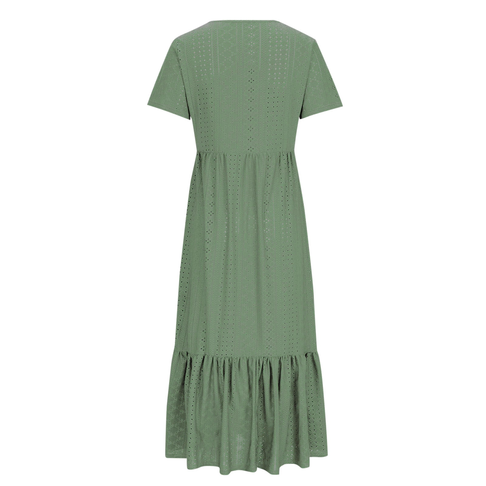 Sentmoon Summer Dress for Women Short Sleeve Solid Color Stretchy Birthday Dress 2026 Trendy Regular Fit Crew Neck Vacation Dresses for Women for Night Out and Club Green L