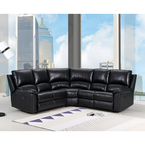 80" X 80" X 39" Black  Power Reclining Sectional