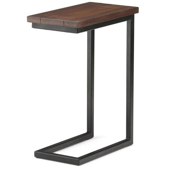 Pemberly Row Contemporary Wood End Table in Dark Cognac Brown