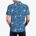 thumbnail image 4 of Balery Sharks on White Blue Striped Printed Men’s Short Sleeve Polo Shirt, Midweight Men's Shirt,Golf Polo shirts -4X-Large, 4 of 9