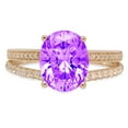 thumbnail image 7 of Solitaire with Accents Engagement Ring for Women - 2.32ct Natural Amethyst in 14K Yellow Gold Promise Ring, 7 of 7
