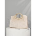 thumbnail image 4 of REMANLAND Women's Satin Pleated Evening Clutch Bag, Beige, 4 of 6