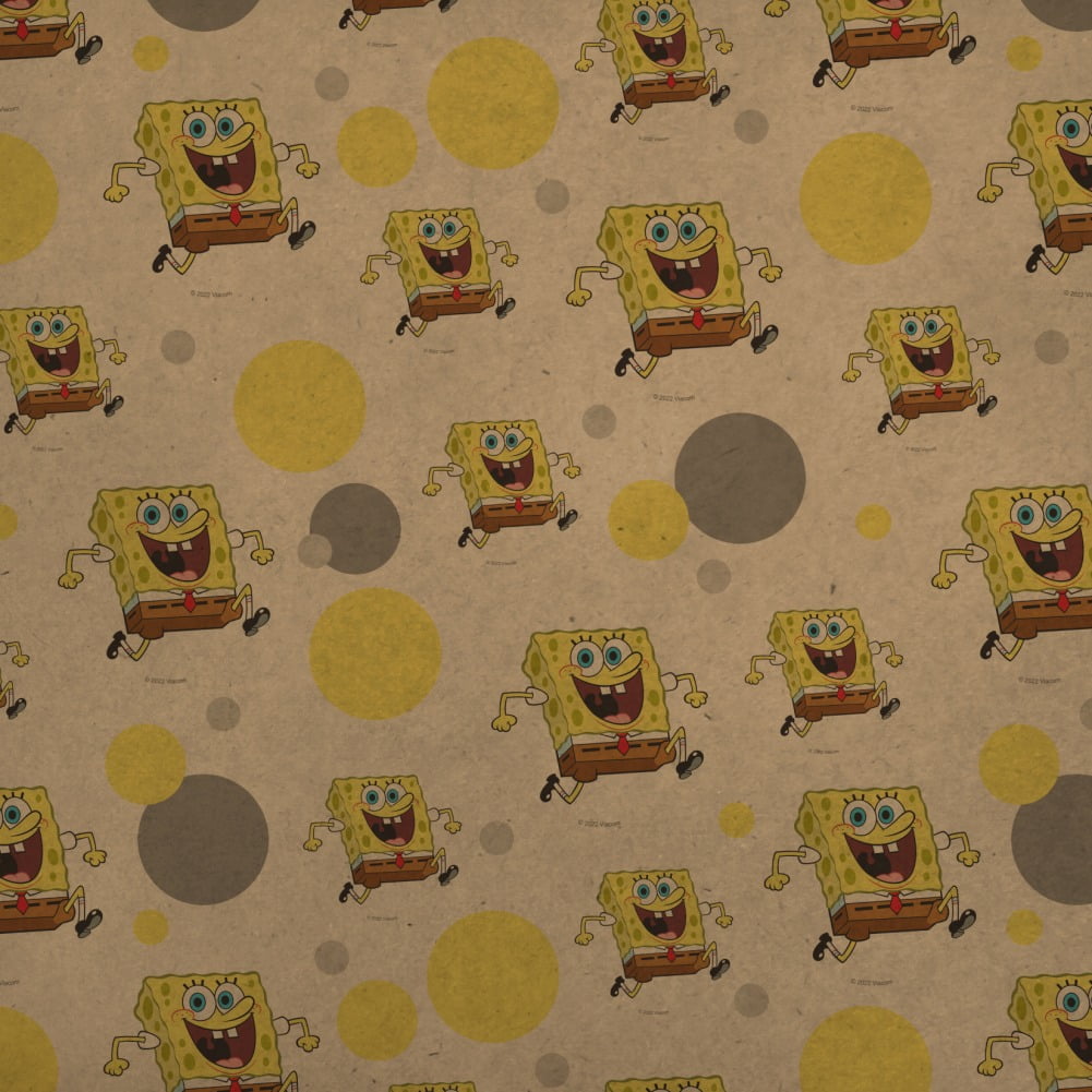 Running SpongeBob Premium Kraft Gift Wrap Wrapping Paper Roll