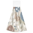 thumbnail image 7 of Haosy 2 Pack Kitchen Wash Cloths with Hanging Loops Absorbent Absorbent Quick Drying Hand Towels, Elegant Leaves and Dots, 7 of 7
