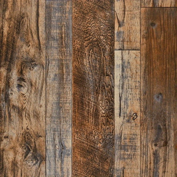 LOVEVER 17.7” x 118” Brown Wood Peel and Stick Wallpaper - Self-Adhesive Shiplap Design for Cabinets Countertops Shelves Drawers Walls Doors - Easy Installation No Glue Needed Wood
