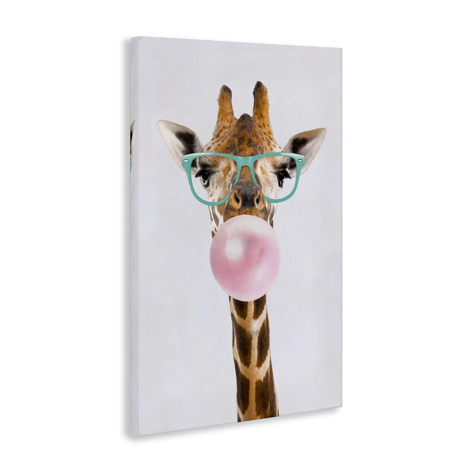 Stupell Industries Bubblegum Hipster Giraffe Animals Painting Wrapped Canvas Art Print Wall Art, 20 x 30