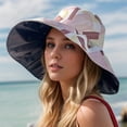thumbnail image 2 of XINPING Women's Reversible Printed Sun Bucket Hat, Oversized Wide Brim UV Protection Beach Vacation Hat with Abstract Pattern, Lightweight and Packable, 2 of 5