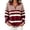 04#Wine, variant on Striped Sweatshirt For Women With Quarter Zip Pullover Design And Long Sleeve Top Styling For Casual Outfits And Weekend Wear