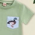 thumbnail image 5 of TOWED22 Toddler Baby Boy Clothes Set Letter Print Short Sleeve Crewneck T-Shirt Solid Color Shorts Set 2Pcs Summer Outfits Green,2-3 Y, 5 of 5
