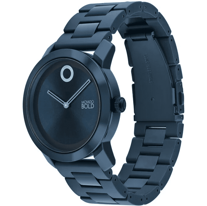 Movado Bold 3601057 Trend Impulse Blue Dial Blue Stainless Bracelet Mens Watch