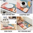 thumbnail image 4 of Boho Theme Absorbent Coffee Mat Perfect for Coffee Station and Kitchen Counter, 19.5x12in Diatom Mud with Cute Abstract Stones Design Coffee Mat Enhance Coffee Experience, 4 of 7