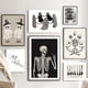 thumbnail image 2 of Póster nórdico de Halloween con diseño de esqueleto, bruja, gótico, fantasma, lienzo, calabaza, murciélagos, gato, impresiones, arte de pared para decoración de sala de estar, 2 of 5