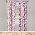 thumbnail image 2 of Ambesonne Ombre Curtains, Flowers Leaves Plain Back Art, Pair of 28"x84", Dark Magenta Pale Taupe, 2 of 4