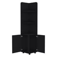 thumbnail image 7 of Living Room Cabinets Corner Cabinet 62H" Tall with 3-Tier Shelf and 2-Door, Black,Wooden Cabinets, 7 of 7