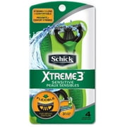 Schick Xtreme3 Sensitive Disposable Razors, 4 Count