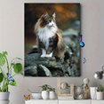 thumbnail image 4 of Floral Pattern Cat Canvas Print Kids Room Home Study Wall Art Decor, 4 of 8