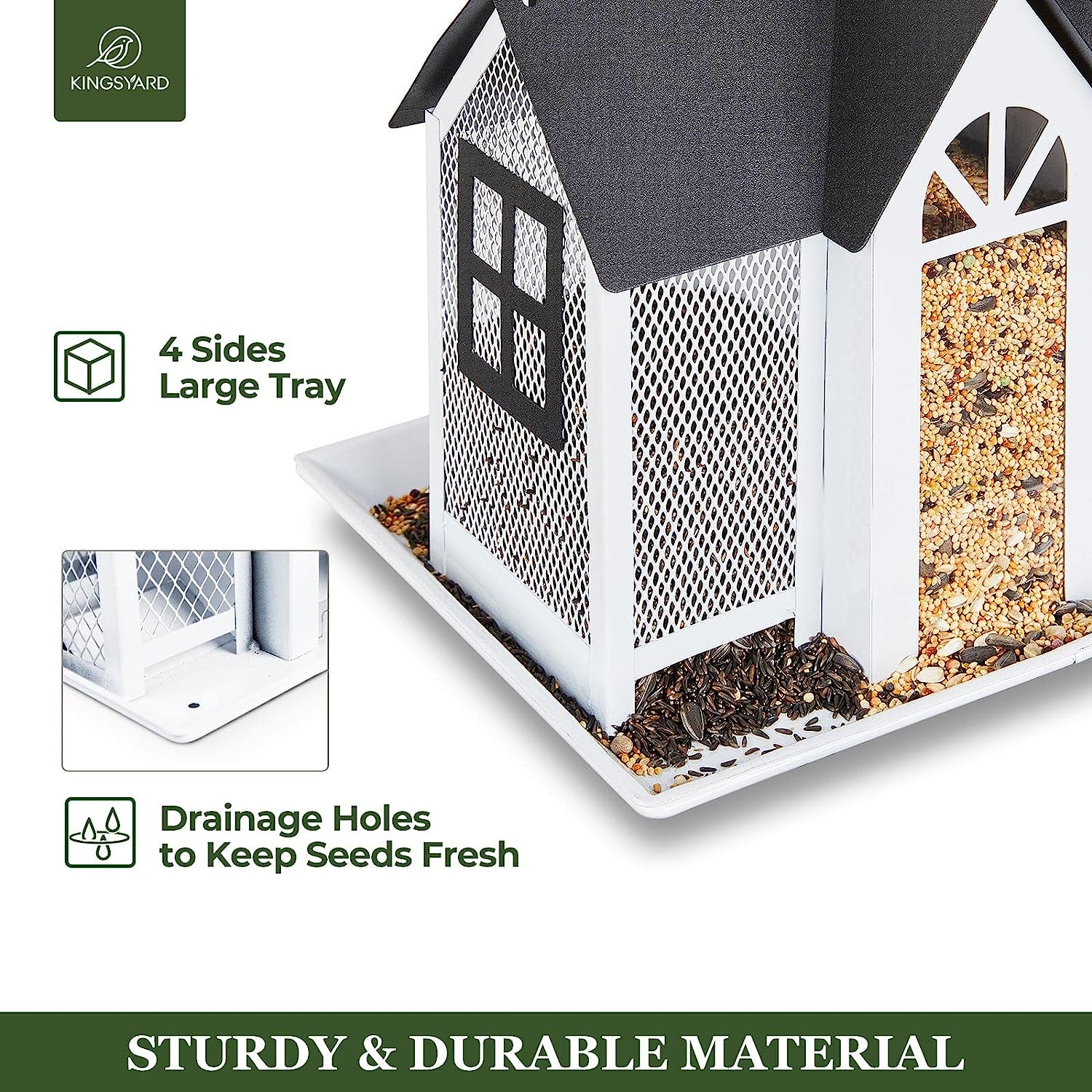 Bird Feeder House for Outside +  Glass Hummingbird Feeder for Outdoors