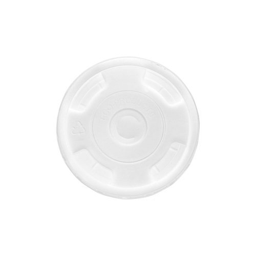 Eco-Products EP-CRFL BlueStripe Recycled Content 9 oz. to 24 oz. Cold Cup Flat Lids - Clear (10 Packs/Carton, 100/Pack)