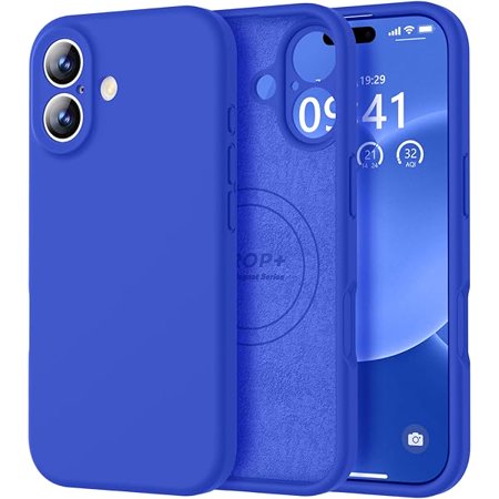 ZHU997 Magnetic Compatible with iPhone 17 Case (Compatible with Magsafe) (Upgraded Camera Protection) Liquid Silicone Shockproof Full Body Protective Phone Cover for Women Men, Klein Blue, 6.3"