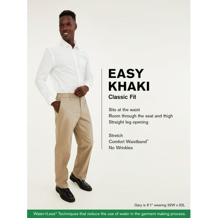 Dockers Men's Classic Flat Front Easy Khaki Pant with Stretch