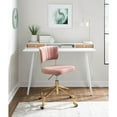 thumbnail image 3 of Indoor Home Office Furniture Tania Contemporary Task Chair In Gold Metal And Pink Velvet, 3 of 11