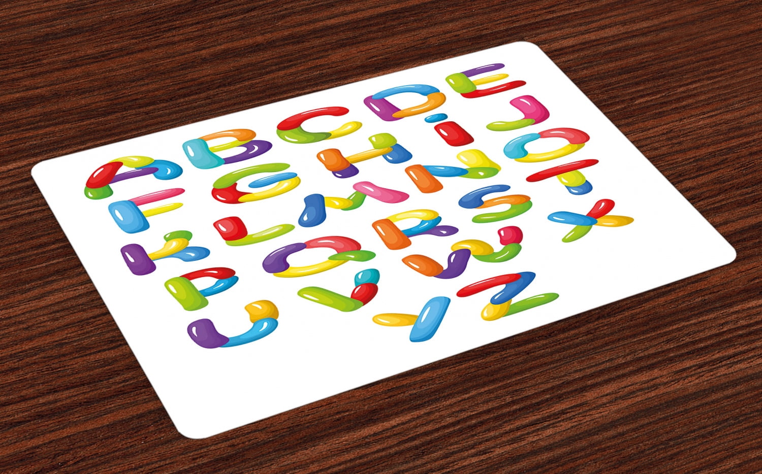 Letters Placemats Set of 4 Colorful Letters Kids Children Design