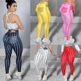 thumbnail image 2 of Pantalones de yoga con estampado de mezclilla de estilo europeo y americano, pantalones de fitness deportivos de cintura alta, sexis y modernos para mujer, 2 of 5