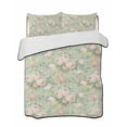 thumbnail image 2 of Green Flowers Twin Size Down Alternative Comforter, Lightweight Comforter Quilt Bedding Set with Pillow Shams Farmhouse Botanical Floral Leaves Art All Seasons Bed Comforter Duvet Insert 68"x86", 2 of 7
