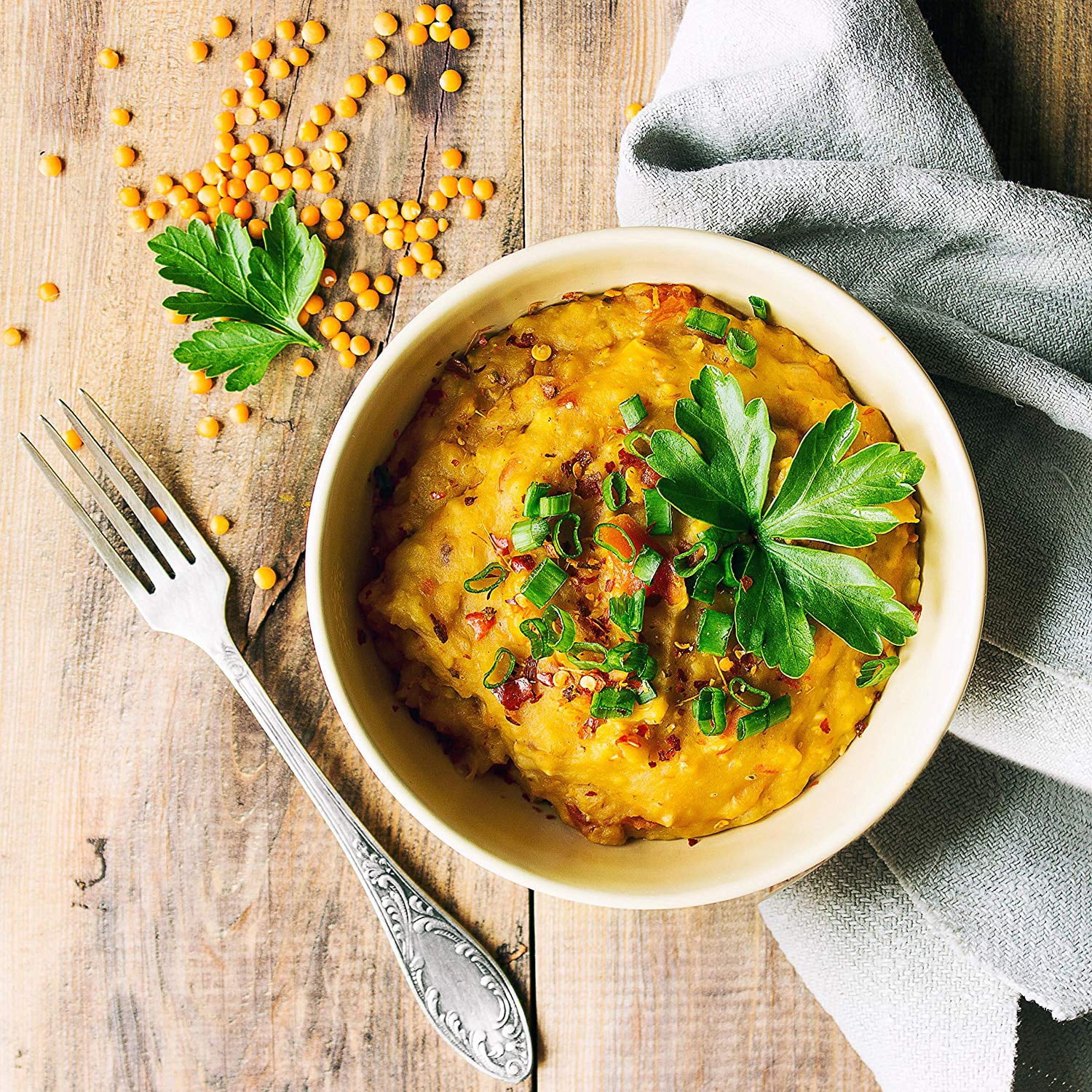 Organic Red Split Lentils, 0.5 Pounds - Non-GMO, Kosher, Raw, Vegan - by Food to Live