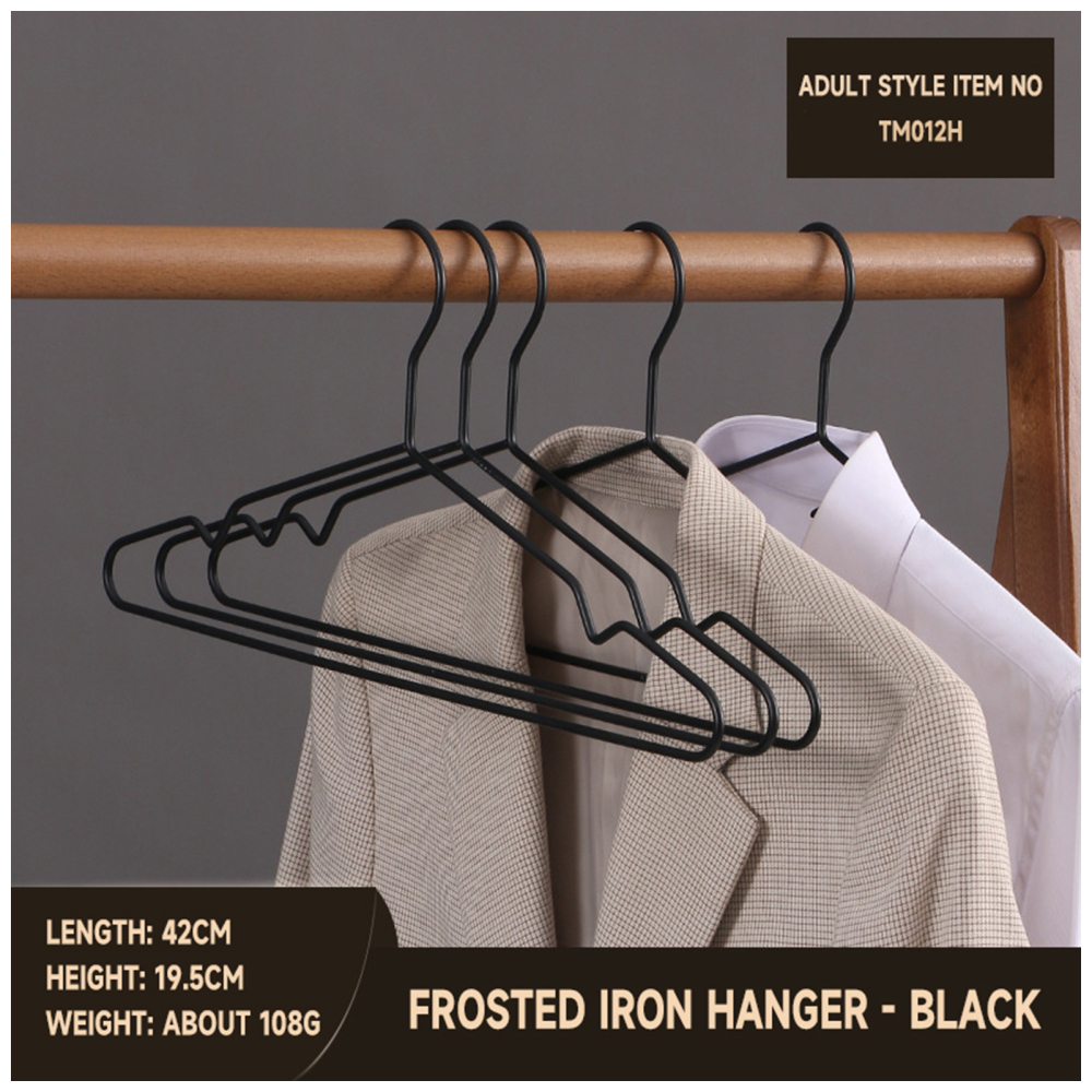 5 PCS Iron Coat Hanger with Recess Design for Coat Trousers Rack
