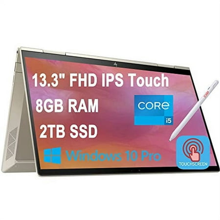 HP Envy x360 13 2-in-1 Laptop 13.3" FHD IPS Touchscreen (1000 Nits) 11th Gen Intel 4-Core i5-1135G7(Beats i7-10710U) 8GB RAM 2TB SSD Fingerprint Backlit Thunderbolt Win10 Pro + Pen