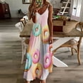 thumbnail image 4 of Colorful Donut Pattern Print Sleeveless Dress Women's Evening Dress Womans Clothing, 4 of 9