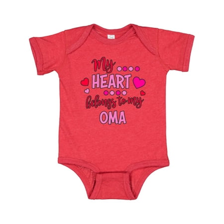 

Inktastic My Heart Belongs to my Oma Gift Baby Boy or Baby Girl Bodysuit