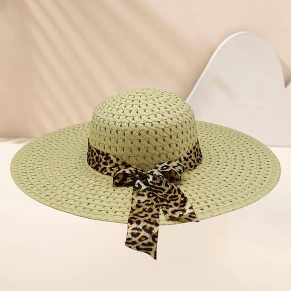 Summer Beach Sun Hat AURORADY Woven Hat Beach Fashion Hat Travel Hat, Beige One Size Sun Hats