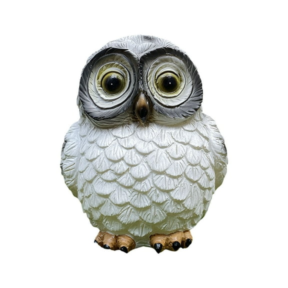 Solar Owl Statue Light - Outdoor Solar Powered Garden Decor with Warm LED Glow, Weatherproof Resin Owl Figure for Lawn, Patio, Yard - Gift for Owl Lovers